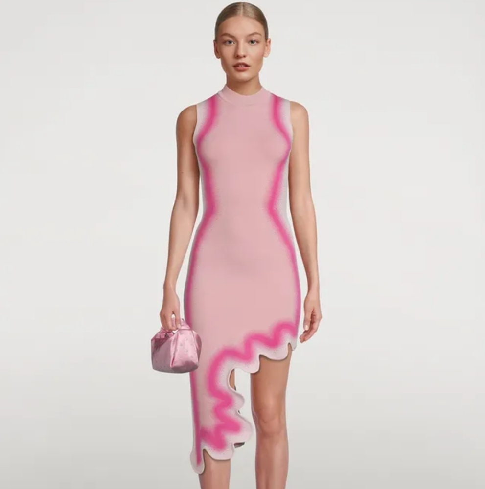 PH5 Pink Asymmetrical Sheath Dress for Cocktail